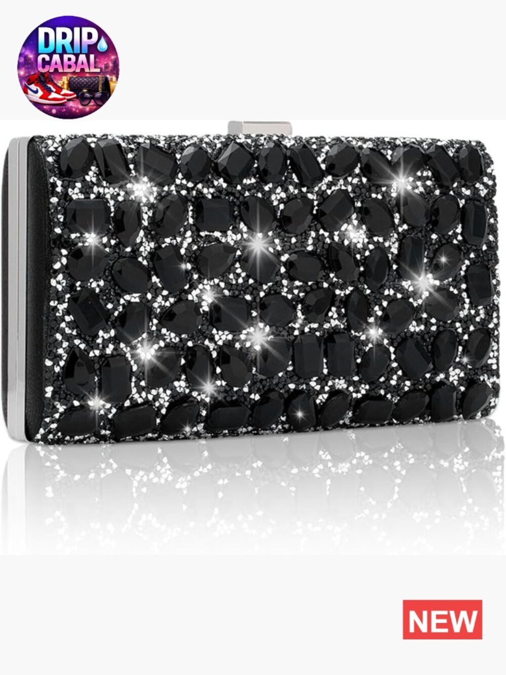 Women Rhinestone Clutch Purse Evening Bag Sparkly Crystal Beaded Handbag